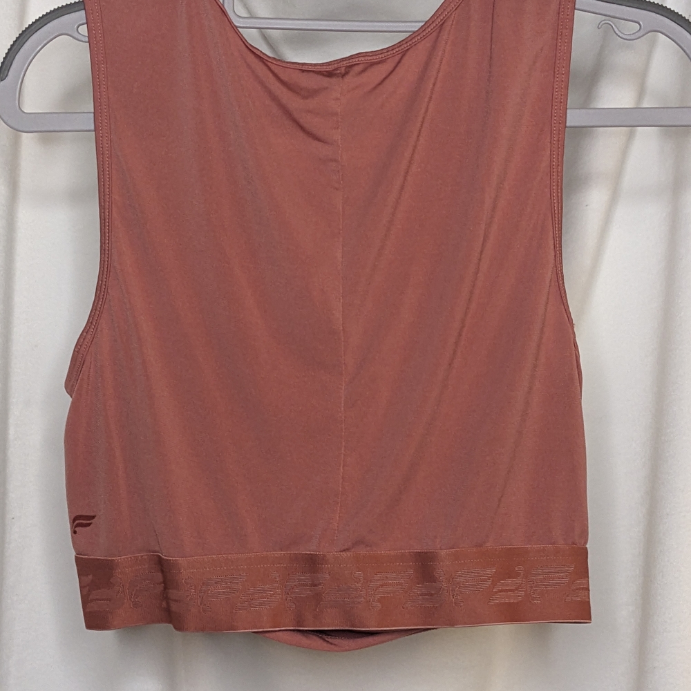 Fabletics Twist Front Workout Tank Rust Orange Cr… - image 2